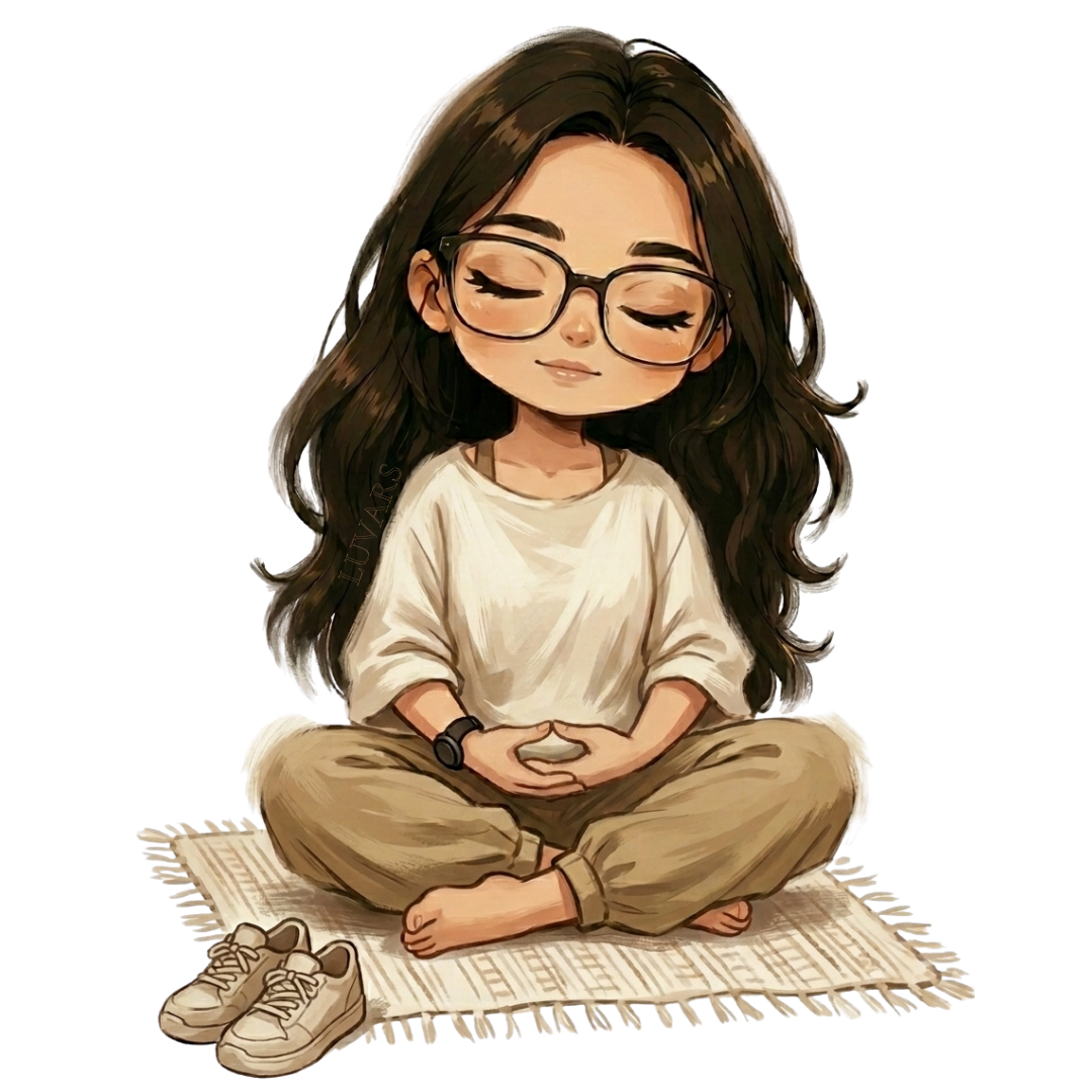 Ilustración de Luza meditando