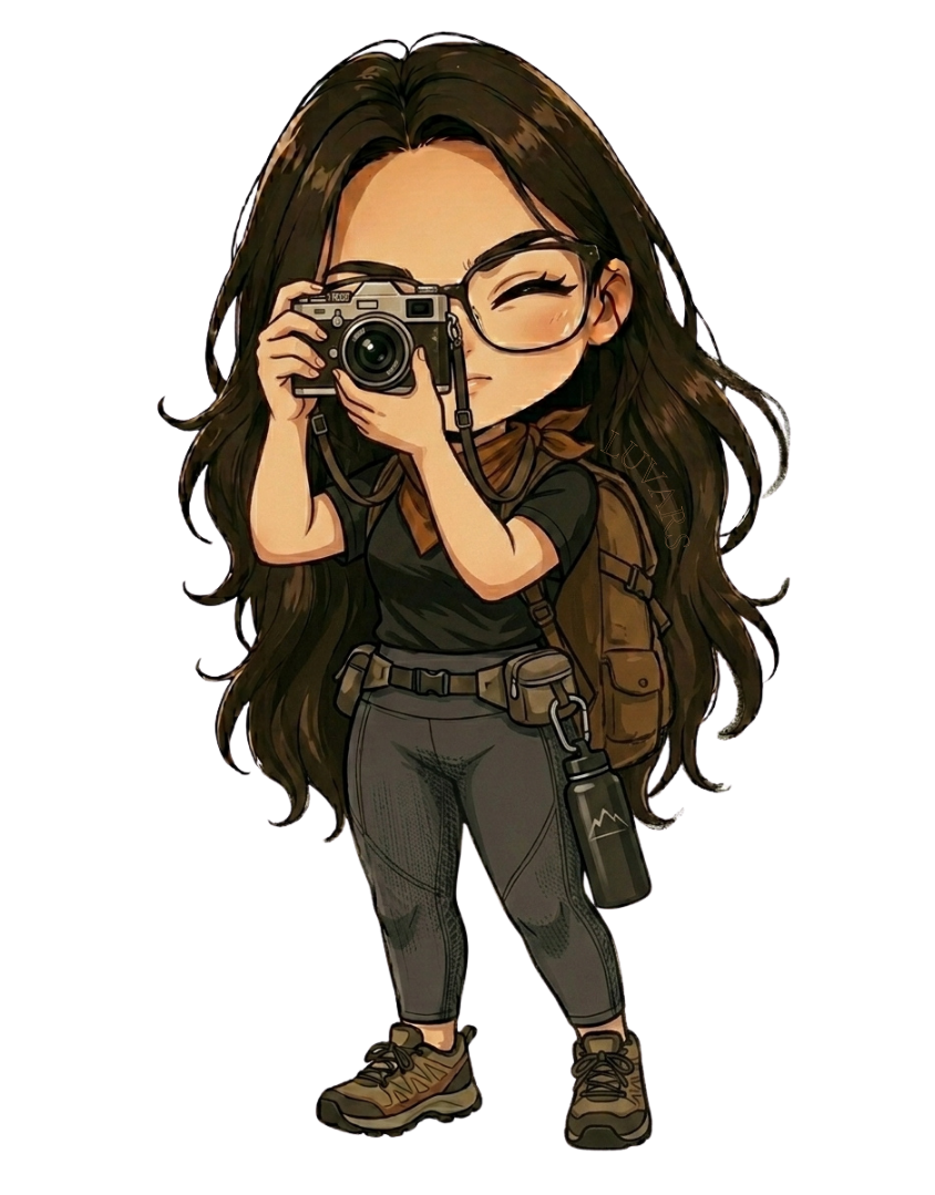 Ilustración de Luza tomando una fotografía